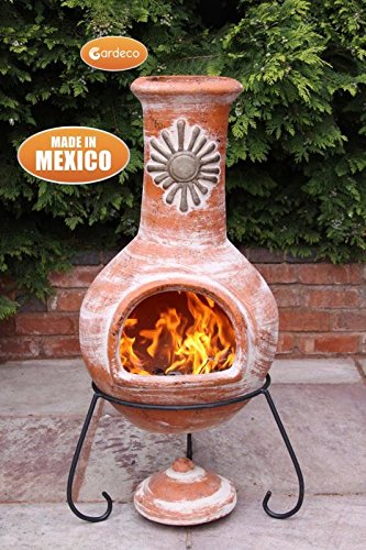 Classic Design Outdoor Portable Wood/Charcoal Chimney (Materials: Clay, Color: Rustic Orange)