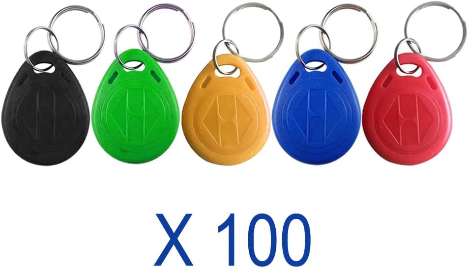 100pcs 125KHz RFID Key Fob Access Control Card, ABS Electric Lock Token Tags, EM4100 Card, ISO14443A Compliant, Read Only, Can Not Write