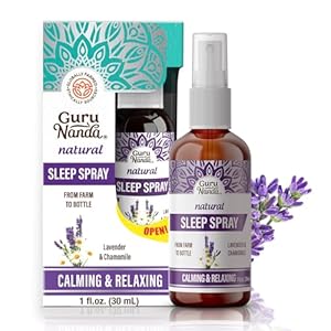 GuruNanda Sleep Spray (1 Fl oz) – 100% Pure & Natural Blend of Lavender, Chamomile & Aromatherapy Essential Oils – Supports Calm & Relaxed Rest – Bedtime Mist for Bed, Pillows or Linen