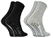 Rainbow Socks - Damen Herren Bunte Baumwolle Antirutsch Socken ABS - 2 Paar - Grau Schwarz - Größen 39-41