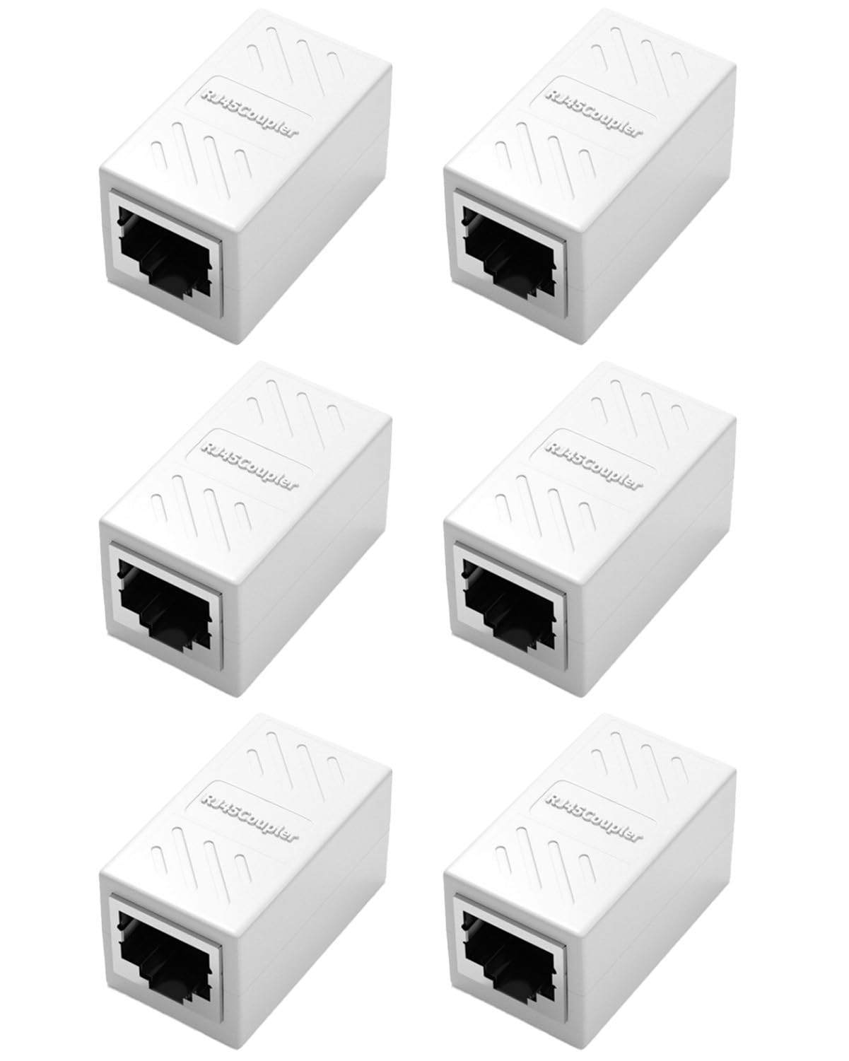 6 Accoppiatori RJ45 Cat7/Cat6 - Giunto Ethernet Femmina-Femmina, Schermato, 10Gbps, Per Cavi LAN, Rete