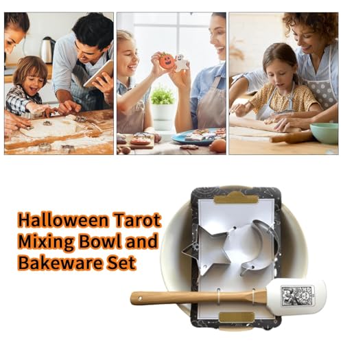 Halloween Bakeware Sets - Halloween Bakeware Tool with Tarot Cards Pattern - Spooky Kitchen Accessories Decorative for Dessert Cake Marinating Salad Holiday Events School - Image 4