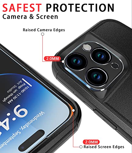 Diverbox For Iphone 14 Pro Max Case [Shockproof] [Dropproof] [With Tempered Glass Screen Protector + Camera Lens Protector],Heavy Duty Protection Phone Case For Apple Iphone 14 Pro Max (Black) #TOP2