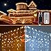 Produktbild LED Lichtervorhang,ECOWHO Warmweiß Kaltweiß 440 LED Lichterkette Eisregen,11 Modi Lichterkettenvorhang aussen,erweiterbare Lichterketten für außen Weihnachten Halloween Hochzeit Party(9x0,8M)