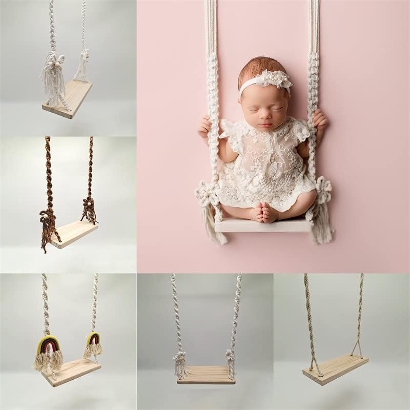 Miniatura 4 de Accesorios de fotografía para recién nacidos, accesorios de madera para posar, accesorios para fotos de bebé, niño, niña, macramé, accesorios