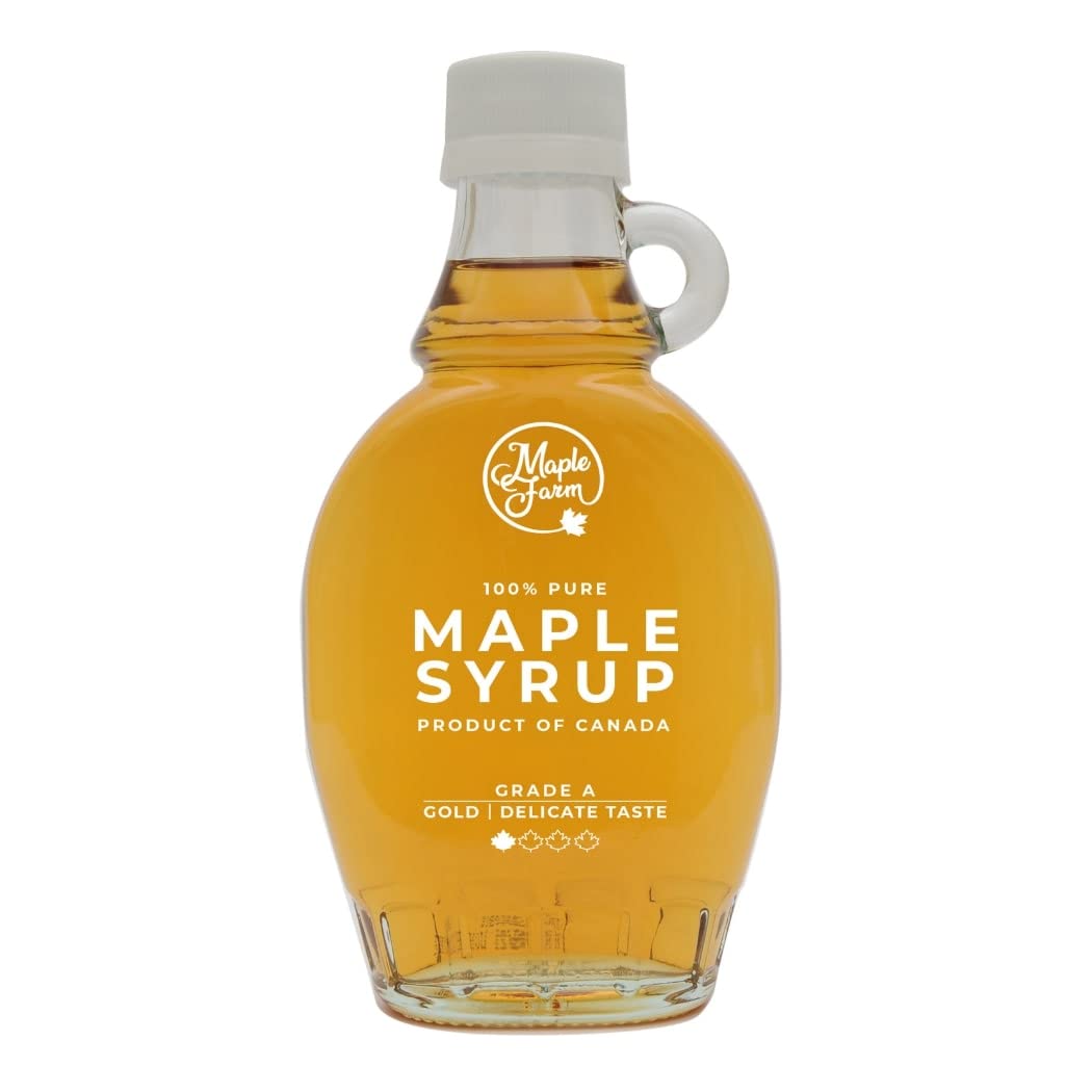 MapleFarm: jarabe de arce puro. Pack degustación 4 variantes: ORO - ÁMBAR - OSCURO - MUY OSCURO. Categoría A, dorado, ámbar, oscuro, muy oscuro. Pack de 4 botellas de 250g