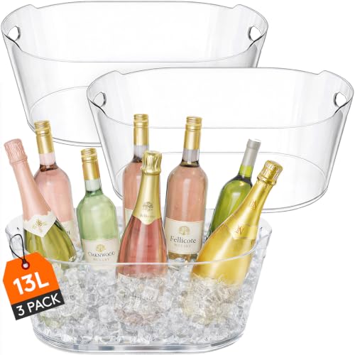 Lifewit 13L Plastic Ice Bucket for Parties 3 Pcs, BPA Free