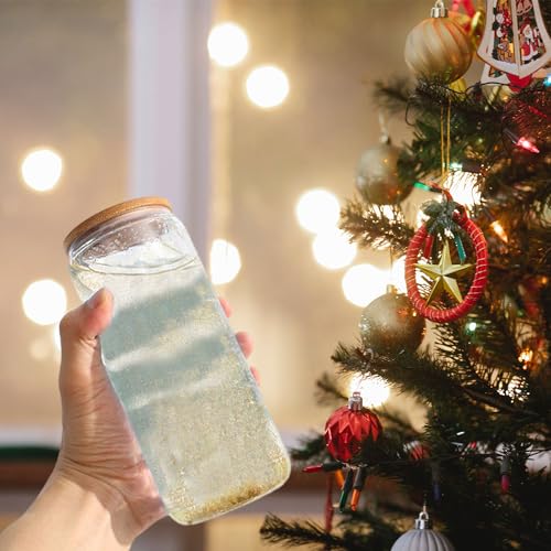 Vasos de vidrio para globos de nieve con purpurina en tus tardes de café 8