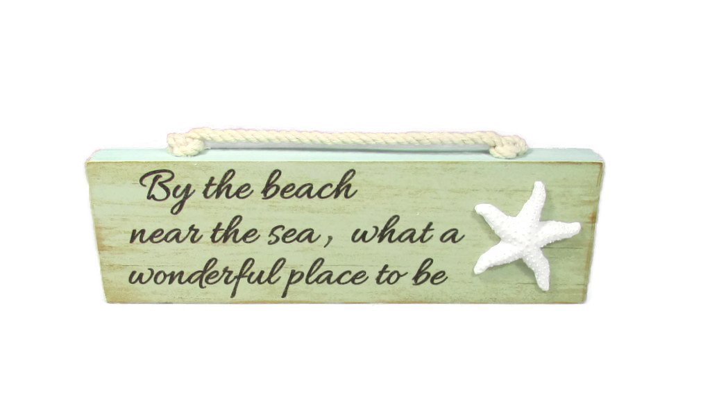Relax By the Beach Welcome Life is Better Painted drewniane tabliczki z blokami zestaw 4 sztuk