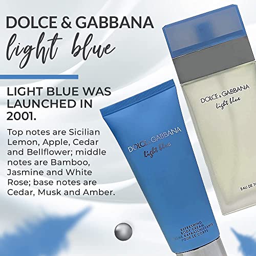 Dolce And Gabbana Light Blue Women 3.4Oz Edt Spray, 3.3Oz Body Cream 2 Pc Gift Set #TOP5