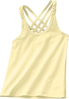 Generisch Camiseta de tirantes para niños y niñas, espalda cruzada, sin mangas, deportiva, danza, ballet, gimnasia, danza, suéter para mujer