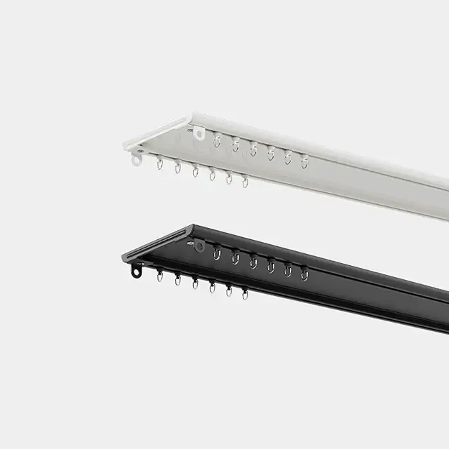Rail Plafond Double Rideaux en Aluminium 200cm - Installation Facile et Silencieuse