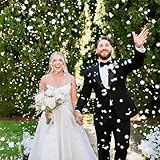 Dissolving Water Soluble Rice Paper Confetti White Wedding Confetti 20000 Pieces 150 Gram 2CM Biodegradable Round Circle for Send Off Outdoor Beach Reception Ceremony Celebration Classic Modern