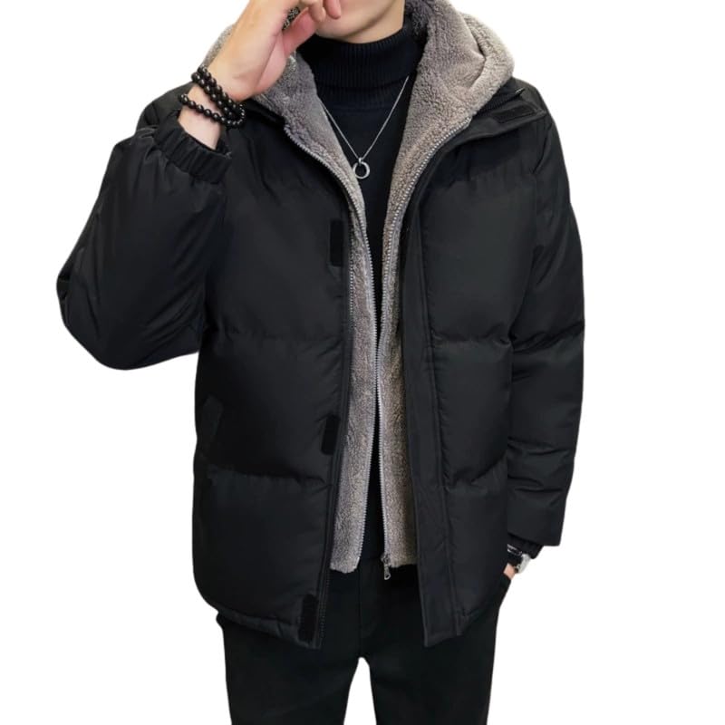 wesoke Men's Large Size Winter Hooded Loose Fit Thick Polar Fleece Warm Jacket-picture-10