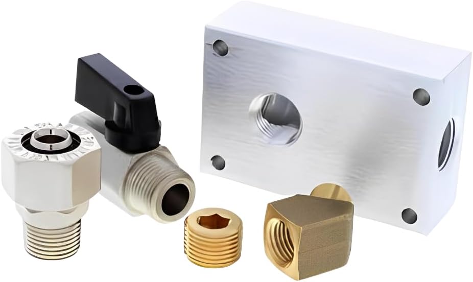 Outlet connector kit M3810 RapidAir MaxLine Compressed air pipe outlet kit,Suitable for 1/2-Inch Tubing with 1/4-Inch NPT Outlet Port