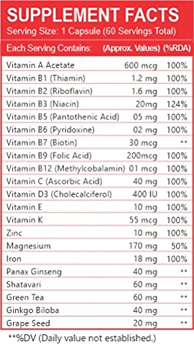 Saint Ayurveda Daily 21 Multivitamin for Men & Women with All 13 Vitamins, Minerals & 5 Powerful Herbs (60 Capsules) 1