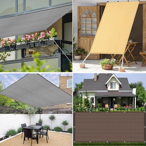 Voile d'ombrage marron portable 3x5m extensible 4x6m imperméable - 8