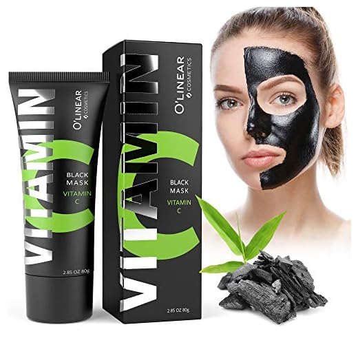 Peel Off Face Mask Charcoal Organic Bamboo with Vitamin C Blackhead Remover Mask, Activated Charcoal Face Mask Skincare Dark Spot Remover for Men and Women, Blackhead Extractor Acne Mask 2.7 oz 80 g