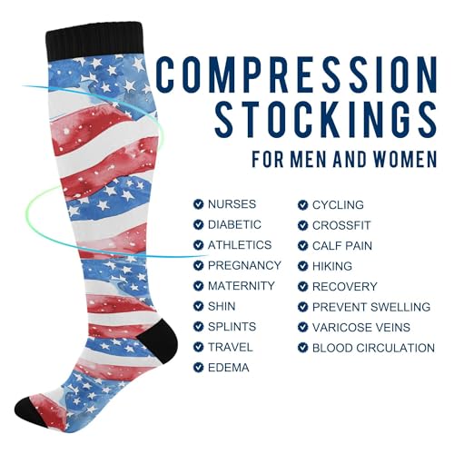 Image of JUNZAN Compression Socks Women Comfort Circulation Long Socks