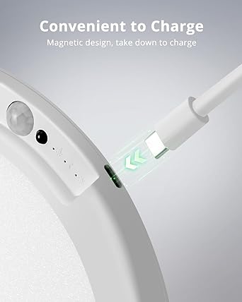 Bojim BOJIM Oplaadbaar LED Plafondlamp met Bewegingssensor, 6000 mAh Batterij, Instelbare Draadloze Plafondlamp, IP44 Doucheverlichting met Afstandsbediening, Boorvrij, 1 Stuk photo 3