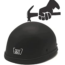 Open Face Road Riding Beanie Small Light Summer Cool Skull Cap Low Profile Chopper Motorcycle Half Helmet Retro Beanie Vintage, DOT Approved C,XL