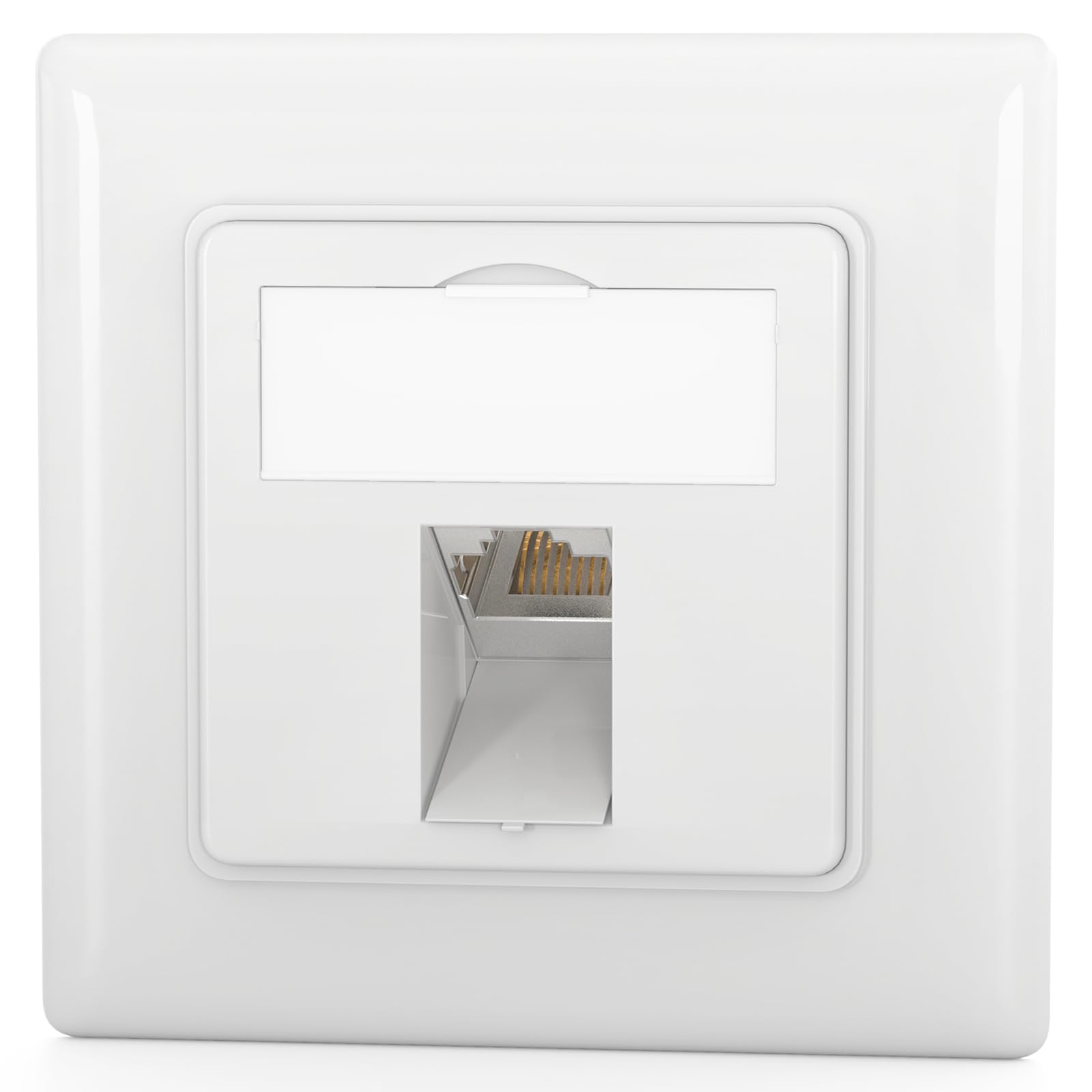 HB-Digital Presa A Muro CAT 8 A 2 Porte + 2 Keystone RJ45 GHMT - Telaio 80x80 Mm - Supporta 40 Gbps E 2000 MHz - Schermatura STP - Colore Bianco Segnale