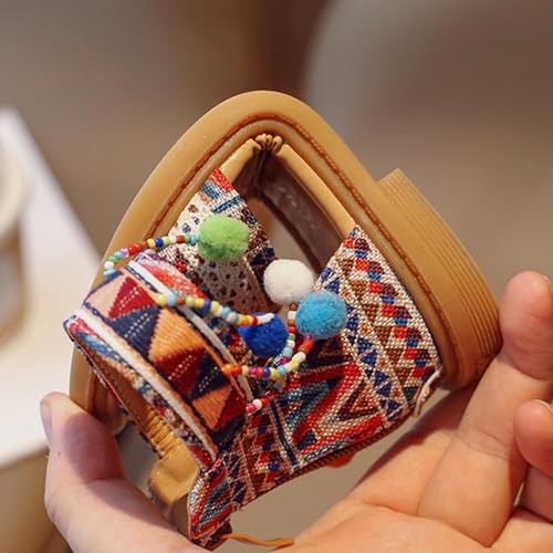 Sandals for Girl 2025 Boho,Beach Shoes Teen Girls Sandal,Vintage Summer Wide Width Footwear4