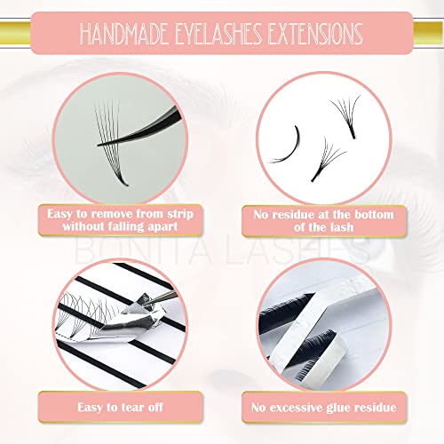 Bonita Lashes I Premade Fans Eyelash Extensions I Lash Extension I Lash Clusters I Eyelash Extension Kit I False Eyelashes I Faux Mink Lashes I 4D-6D, C-D Curl , 0.07 Thickness I Mix 8-14Mm Length I Professional Supplies I (4D-6D, 0.07, C-D Mix 8-14Mm) #TOP1