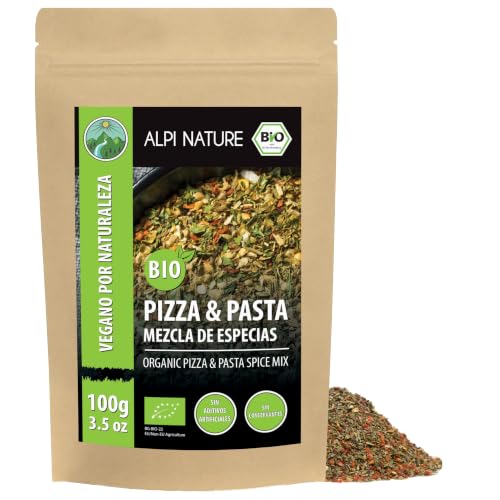 Alpi Nature Mezcla de Especias Orgánicas para Pizza y Pasta 100g, Condimento para Pizza y Pasta