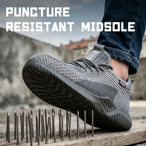 Image of Furuian Steel Toe Work Shoes for Men Women Safety Construction Sneakers