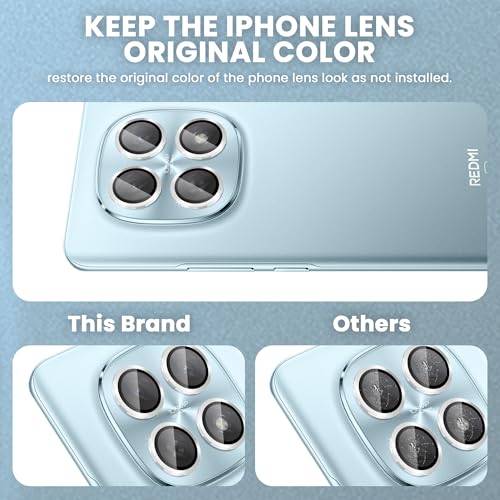 Image of ArmourPro Camera Lens Protector for Redmi Note 15 (6.77 Inches) Tough HD Individual Aluminum Alloy Rings 9H Camera Cover, Scratch-Resistant,Camera Lens Protection| Silver, 1 Pack