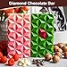 Mity rain Chocolate Bar Mold - Deep Chocolate Bar Pistachio, Knafeh Pistachio Chocolate Bar Thick Silicone Tray, Diamond Candy Mould with 100PCS Clear Cellophane Bags