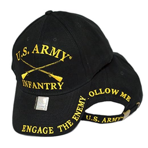 Moon US Army Infantry Crossed Rifles Branch Insignia Embroidered Hat Follow Me Engage Premium Quality Dad Hat For Men Women