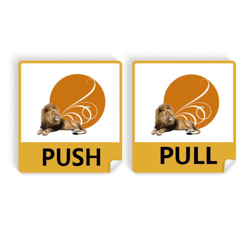 Feline Lions Fierce Wings Push Pull Door Sign Vinyl Stickers Shop