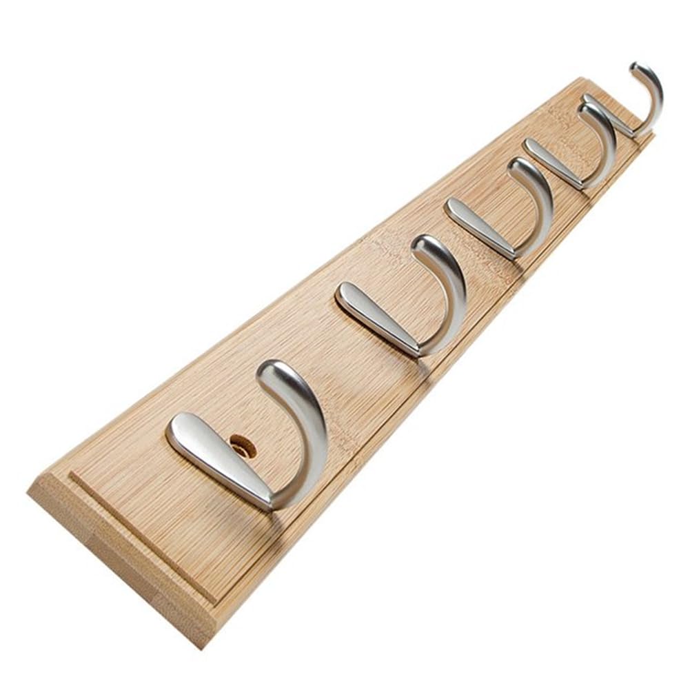 Ijsdnvjndx As Shown Bamboo Wall Hooks- Set Of 4 Wooden Hooks For Clothes For Clothes, For Kitchen& Bathroom, Home Decor Hanger Hooks