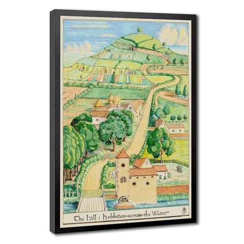 Toile Hobbiton Tolkien pour décoration murale de bureau et salon chaleureux