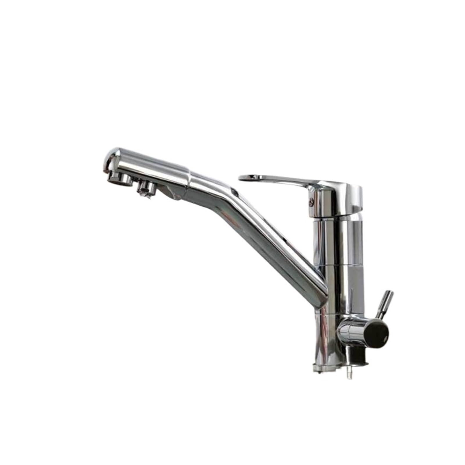 Kitchen Faucet Filter Water Taps Dual Handle Hot and Cold Drinking Water 3 Way Filter Kitchen Mixer Tap(Chrome)