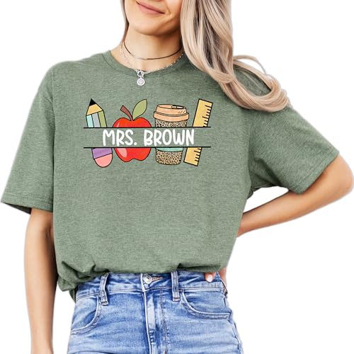 Custom Teacher Shirt for Teacher Appreciation Gift for Teacher, Customized Name Teacher Shirt, Cute Elementary Teacher Tshirt3