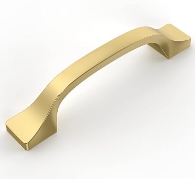 10 Pack 3-3/4 Inch Cabinet Handles Brushed Gold Cabinet Pulls Kitchen Handles for Cabinets Gold Handles for Cabinets Dresser Pulls Gold Kitchen Handles Brass Cabinet Handles