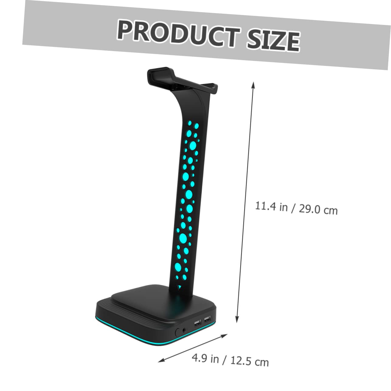 NUOBESTY Soporte para Auriculares RGB Base Antideslizante de Abs, Diseño Multipropósito y Doble USB para Escritorio Gaming PC