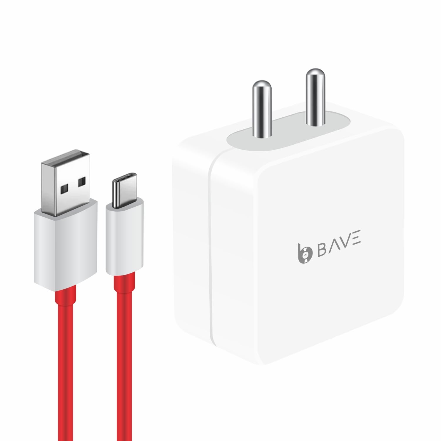 bave 65w supervooc charger usb-a power adapter with cable | ultra-fast charging for oppo, realme, oneplus, xiaomi,| supports supervooc, vooc, dart, warp, quick charge, white