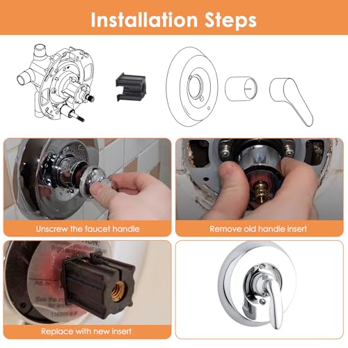 5 PCS Shower Faucet Handle Inserts for Kohler – Compatible with Kohler 1060514 & Coralais Series, Premium Replacement Parts (Handle Inserts)
