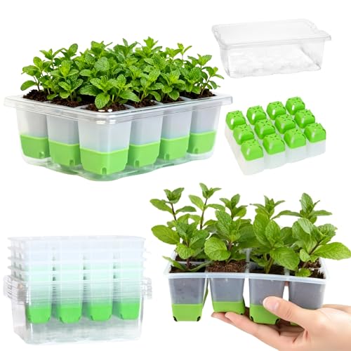 ZSYWODFO Seed Starter Tray,5-Pack Reusable Silicone Seed Starter Tray with