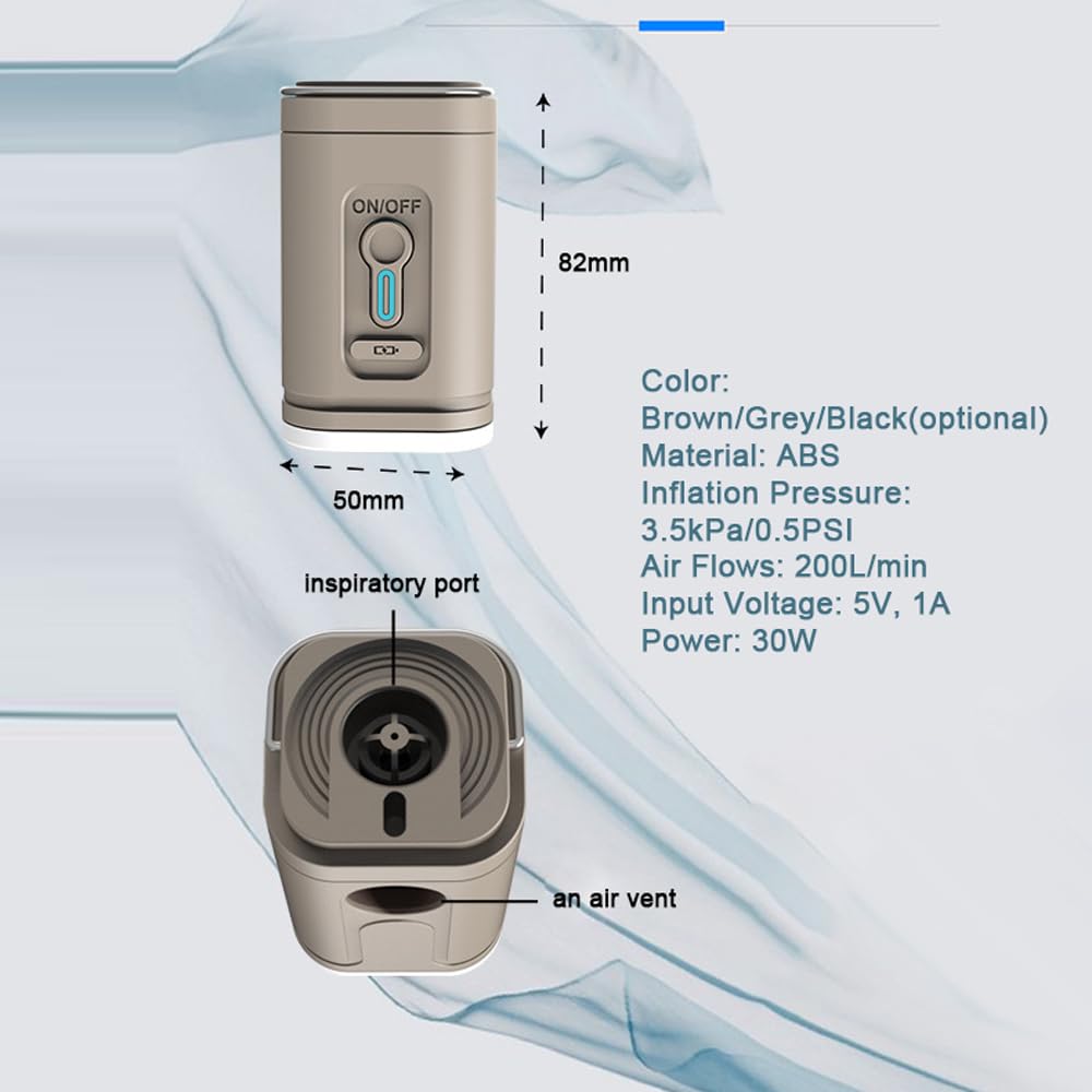 HUIOP Bezprzewodowa pompa powietrza, przenośna elektryczna sprężarka powietrza, pompka do pompowania i spuszczania powietrza z 5 dyszami świetlnymi LED, do basenu Airmattress Airbed pierścienie do