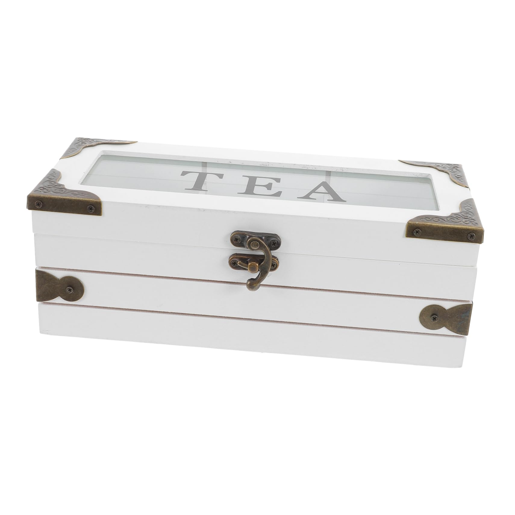Boîte de Rangement pour Sachets de Thé en Bois avec Couvercle Cabilock