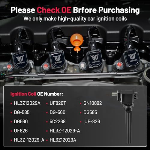 Image of BDFHYK Ignition Coil Pack Set of 6 Compatible with Lincoln 2018-2021 Navigator 2017-2021 F-150 2018-2021 Expedition 2017-2021 GT 3.5L V6 Replacement for UF826 DG585