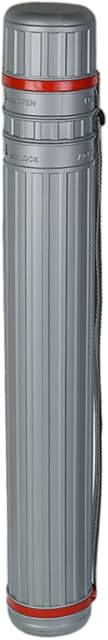 SM SunniMix Drawing Plastic Tube Blueprint Case Telescoping Art Tube Large Plastic Black Storage Tube Expands Plastic Poster Tube with Strap - Gray 64x108cm