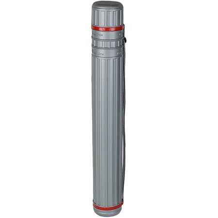SM SunniMix Drawing Plastic Tube Blueprint Case Telescoping Art Tube Large Plastic Black Storage Tube Expands Plastic Poster Tube with Strap - Gray 64x108cm
