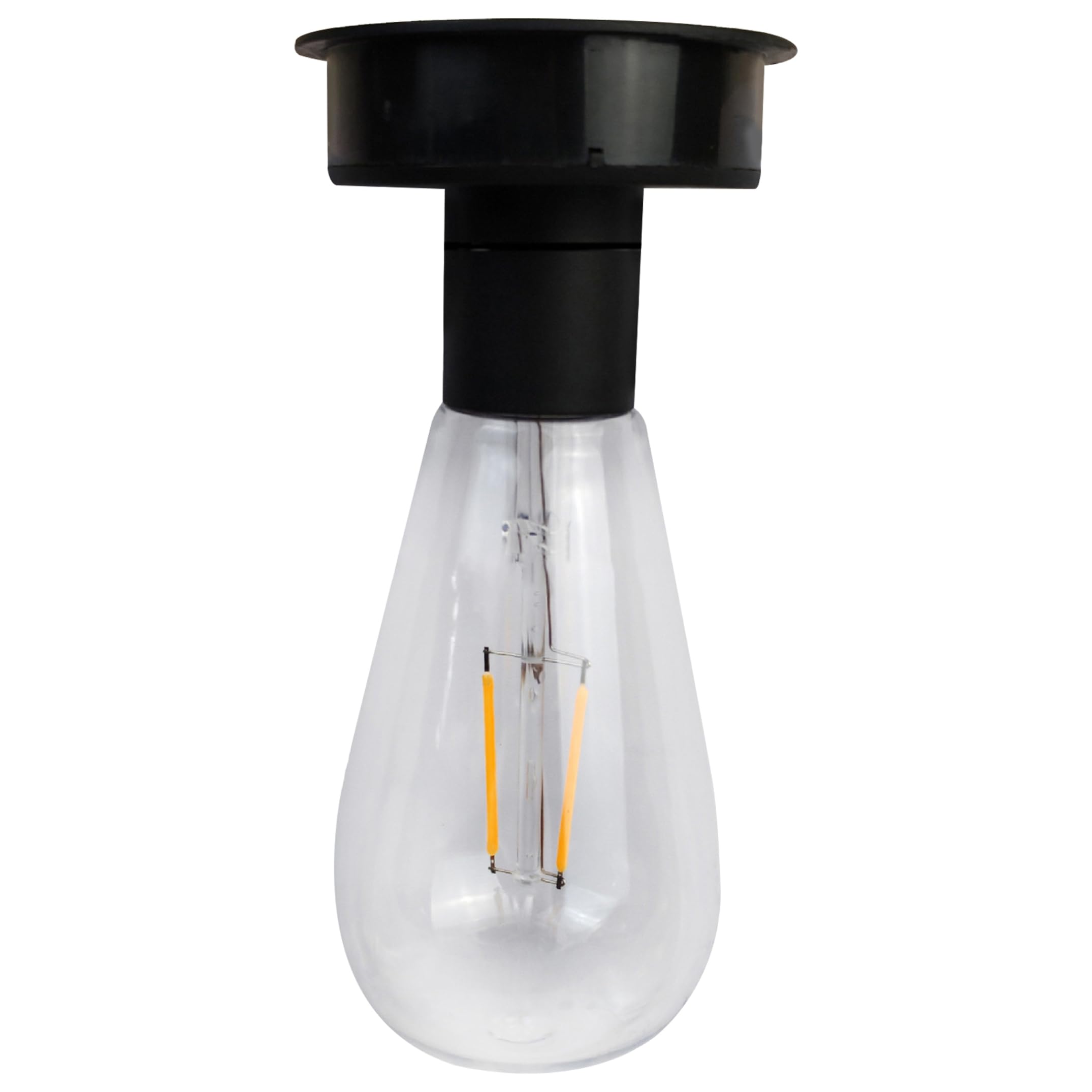 2.76 Inch Black Solar Light Bulb, Warm White Waterproof Solar Powered Replacement Bulb for Outdoor Lanterns, Garden Lights, Camping, Pathway