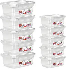 Kit 10 Potes Marmita Fitness Travas Freezer Microondas